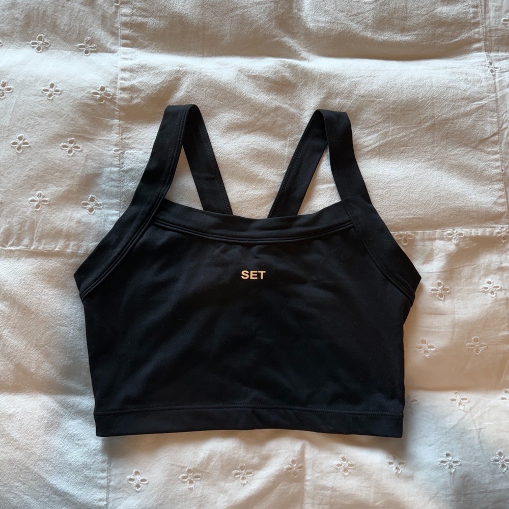 Black SET Longline Sports Bra
